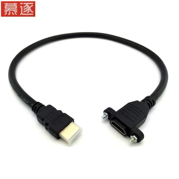 MU ZHU HDMI-kompatibel 2,0 Kabel HDMI-kabel v 2,0 männlich zu weiblich panel mount w/schraube 4K * 2k 60Hz HD verlängerung kabel