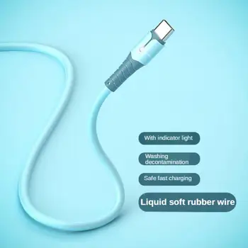 USB Kabelį, Tipas C Įkrovimo Liniją Skystu Silikonu Lempos Greitas Įkrovimas USB Duomenų Laidas Tipas-C 