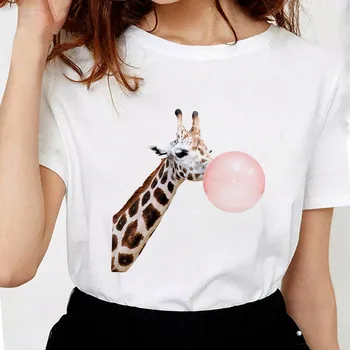Harajuku marškinėliai moterų Ullzang retro Marškinėlius Vasaros Atsitiktinis marškinėliai Lady Gyvūnų pučia burbulus Mielas Įdomus atspausdinta Marškinėliai moteriška