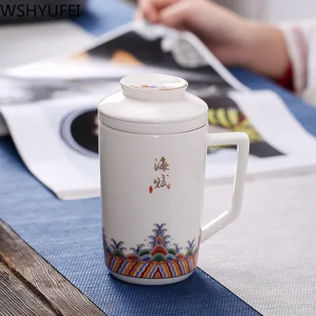 Nauja stiliaus keramikos arbatos puodelio, puodelis su filtru Kelionės patogumui Arbatos rinkinys arbatos rinkinį 