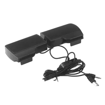 Mini Nešiojamas USB Stereo Garsiakalbis Soundbar už Notebook Nešiojamas Mp3 Telefono Muzikos Grotuvą Kompiuterį PC su Clip Juodas