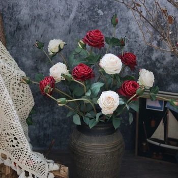1pcs dirbtinės gėlės rožės šilko audinio netikras gėles namo kambarį apdaila gėlės, vestuvių dekoravimas dirbtiniai augalai