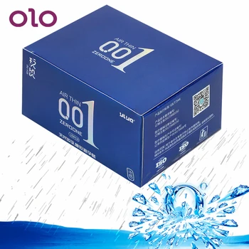 OLO 10 Vnt/Dėžutėje Sekso žaisliukai Vyrams Natūralaus Latekso 0.01 Ultra Plonas Hialurono Rūgščių Prezervatyvus, Sekso Produktai