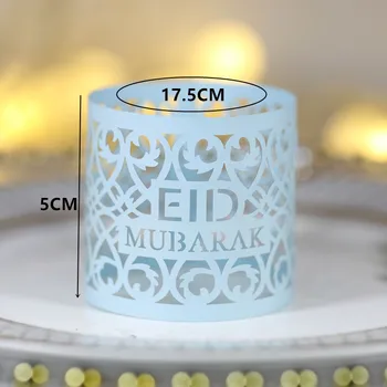 20Pcs Ramadanas EID Mubarakas Papuošalų, Aukso, Sidabro Popieriaus Eid Servetėlių Žiedas Islamo Musulmonų Eid Al-fitr Dekoracija Namuose Prekes