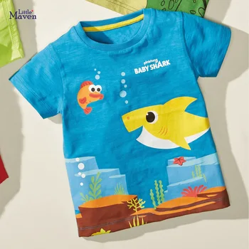 Mažai Specialistė, 2021 M. Vasarą Kūdikių Berniukų Marškinėliai trumpomis Rankovėmis Drabužius su Kūdikių Ryklių Vaikams Medvilnės Kvėpuojantis Viršūnės