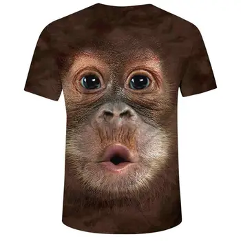 Vasarą Vyrams Marškinėliai 3d Spausdinimo Gyvūnų Beždžionė Marškinėlius trumpomis Rankovėmis Juokinga Puodą -Bellied Beždžionė Dizaino Laisvalaikio Viršūnes Tees VYRIŠKI Drabužiai