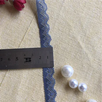 Mėlyna elastinga S2059 1.5 cmlace juostelės pločio nėrinių, siuvinėta medvilnė elastingumą nėrinių apdaila puošmenos drabužiai, apatinis trikotažas, siuvimo