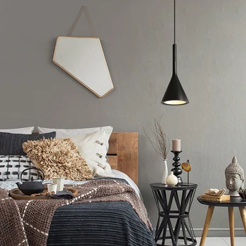 Modernus minimalistinis spalvinga metalo mažas pakabukas lempa vieną galvos miegamasis restoranas, baras, kavinė žibintas šviestuvas