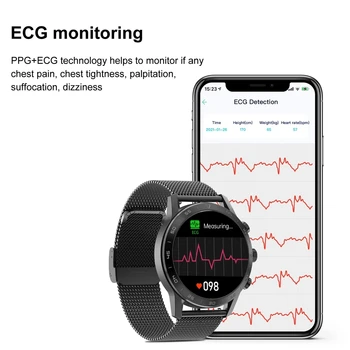 Vwar Smart Watch Vyrų EKG PPG 