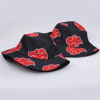 Japonų Anime Produktų Naroto Akatsuki Raudonas Debesis Kibiro Kepurę Žvejys Skrybėlę Lauke nuo Saulės Moterims, Vyrams Vasaros Skrybėlę