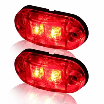 2/5/10 Vnt 12V 24V LED Balta Raudona Geltona Šoninis Gabaritinis Žibintas Auto Automobilio Išorės Ovalo formos Patvirtinimo Priekabos Sunkvežimių Lemputė Įspėjimas Uodegos Šviesos
