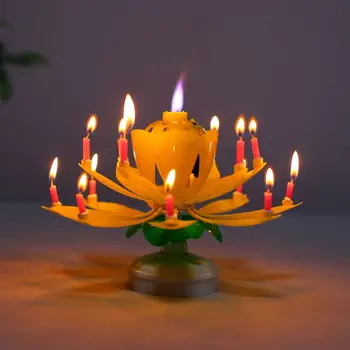 14 Žvakės Muzikos Gimtadienio Tortas, Žvakės, Kūrybos Lotus Flower Festivalis Dekoratyvinis Muzikos Grupė 