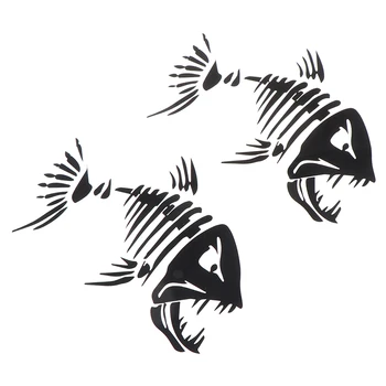 2X Naujų Žuvų Dantys, Burnos Lipdukai Grafikos Reikmenys Baidarių Žvejybos Valtis, Kanoja Valtis Lango Automobilių Skeletas Žuvų Žaislas, Lipdukai