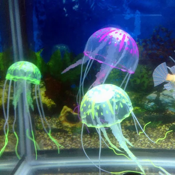 Akvariumas Dirbtinės Šviesos Žuvų Žuvų Bakas Vandens Kraštovaizdžio Silikono Medūzos, Žuvų Švyti Tamsoje Po Vandeniu Ornamentu