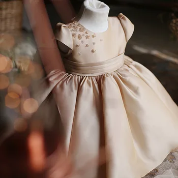 Karoliukai Nėrinių Baby Girl Dress 1 st Gimtadienis Vaikams, Vestuvės Dress Vaikai Princesė Suknelė Mergaitėms, Drabužiai vestido infantil