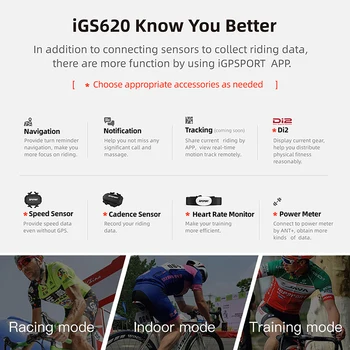 IGPSPORT Dviračių Kompiuterio iGS520 iGS620 GPS Tracker Dviratį Navigacijos Spidometras IPX7 3000 Valandų Duomenų Spalvotas Ekranas Hodometro rodmens