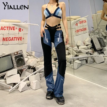 Yiallen Laiškas Spausdinti Pieštuku Kelnės Moterims 2021 Kratinys Seksualus Mažas Juosmens Atsitiktinis Streetwear Ilgos Kelnės Sportinės Aprangos Pavasario Kelnės