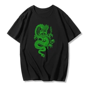 Top Women ' s t-shirts vasaros tra mados atsitiktinis apvalios kaklo trumparankoviai viršuje harajukuv green dragon mados spausdinti moteris tshirts