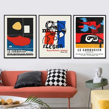 Le Corbusier Parodos Plakato Spauda Animacinių Filmų Kubizmo Tapybos Drobės Joan Miro Abstrakčiai Sienos Paveiksl Miegamasis Šiaurės Dekoras