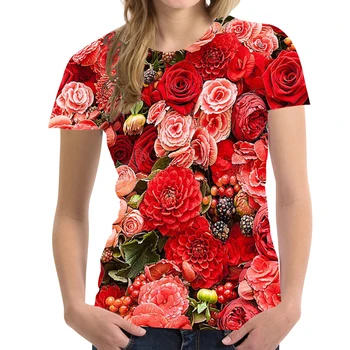 2021 Moterų Padidėjo Modelio Spausdinimo Marškinėlius Harajuku Lady Print T Shirt Juokinga Moteriška T-shirt Laisvalaikio Mada Botanika Estetinės Marškinėlius
