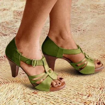Nauja Stiliaus Elegantiškas Dirželis Sandalai Moterims 2020 Sandalai Moteriška Bohemiškas Stilius Vasaros Mados Aukštakulniai moteriški Bateliai Footwea