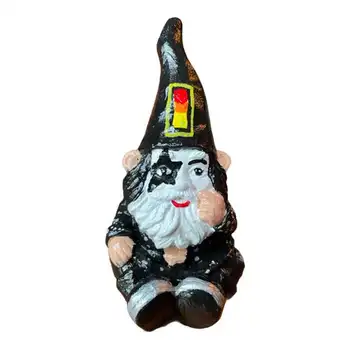 Geriausia Dovana KISS -4 Gabalas Rinkinys Sodo Gnome Lauko Vejos Statulos 10cm Aukščio Dervos Rankdarbių Meno Dekoro Patalpų Linksmas Gnome