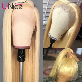 13*4 Skaidrūs Glueless Nėriniai Priekiniai Žmogaus Plaukų Perukai Brazilijos Tiesiai Žmogaus Plaukų Perukai PrePlucked Šviesūs Nėrinių Perukai Unice Plaukų