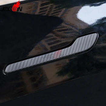 Blizgus & Matinis Nekilnojamojo Anglies Pluošto Tesla Model 3 2017 - 2019 Automobilių Stilius Pusės Durų Rankena Padengti Apdaila Liejimo Priedai