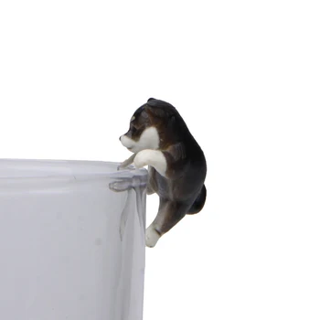 Realus Statulėlės Modelis Žaislai Tikroviška Mini Shiba Šuo Gyvūnų Statulėlės Kabo Taurės Rim 
