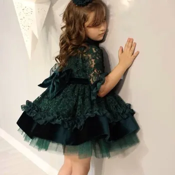 Yess boutique Žalia ir Lašišos Nėrinių Suknelė, Kostiumas. Mergaitės nuostabai, originalus elegantiška suknelė