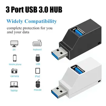 Mini USB 3.0 Splitter 3 Uostų Expander 5Gbps Didelės Spartos Duomenų Perdavimo Adapteris USB3.0 Centru, U Disko USB Pelė HUB Adapteris