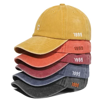 2021 bžūp Moterų bžūp Vyrų bžūp vientisos spalvos retro beisbolo kepuraitę laišką siuvinėjimo 1999 medvilnės beisbolo kepuraitę aukštos kokybės didmeninės