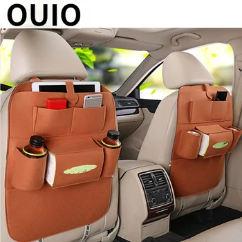OUIO 1PC Auto Automobilio Galinė Keliavietė sėdynė laikymo maišą Grynųjų Aukštos Kokybės Mercedes W205 W203 Volvo XC90 S60 XC60 V40 Alfa Romeo 159 156