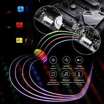 RGB Žaidimų 5050 LED Šviesos Juostelės RGB 12V Aura Sinchronizavimo Plokštės Kontrolės PC Kompiuterio atveju 1M 2M 4 Pin RGB-Antraštė(+12V,G,R,B)
