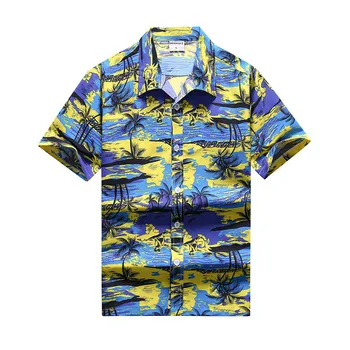 Vasaros Havajų Suknelė Shirt Mens Prarasti Spalvinga Spausdinti trumpomis Rankovėmis Plius Dydis 5XL Prekės ženklo Drabužių Vyrų Paplūdimio Gėlių 