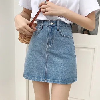 2021 vasaros nauji džinsai, sijonai moterims aukšto juosmens mini džinsinis sijonas vasarą-line naujas ponios sexy trumpi pecil džinsinio audinio sijonas BSQ143