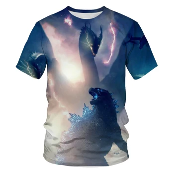 Vasaros mados nauja, vyriški T-shirt anime filmą Dinozaurų Pasaulyje 3D spausdinimo atsitiktinis trumpas rankovėmis marškinėliai su gerai praleidžia orą
