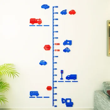 8 Modelis Animacinių filmų Gyvūnų Automobilio Aukštis Priemonė Sienų Lipduko Vaikų Miegamasis Augimo Diagramos Dekoro Sienos Freskos Meno 3D Sienų Lipdukai Vaikams