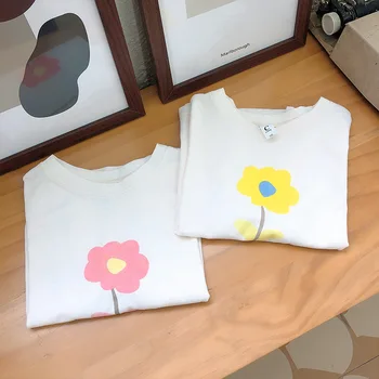 MILANCEL 2021 m. Vasarą Naujų Mergaičių Tees korėjos O-Kaklo Medvilnės Gėlių Atsitiktinis trumpomis Rankovėmis T-shirt