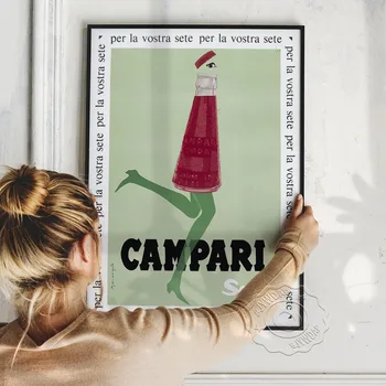 Derliaus Europos Reklamos Plakato, Campari Soda Teisinga Tvar Pulkininkas Tempo! Viešumas Spaudinių Plakatas, Šviesiai Žalias Fonas Namų Dekoro
