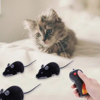 Belaidžio Žaislas Naujovė Naminių Kačių Kačiukų Nuotolinio Valdymo Elektros RC Flocking Plastiko Žiurkės, Pelės, Pelės Žaisti Žaislai Kačių Žaisti