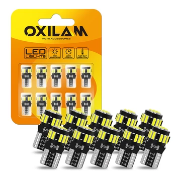 OXILAM 10x T10 W5W Canbus LED Lemputė 194 LED Automobilių Salono Apšvietimas 12V už Citroen C1 C3 C5 X7 C4 Picasso 