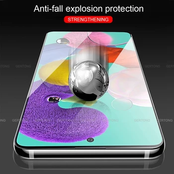 9D Lenktas Grūdintas Stiklas ant Samsung Galaxy A51 A71 Screen Protector HD Filmas 