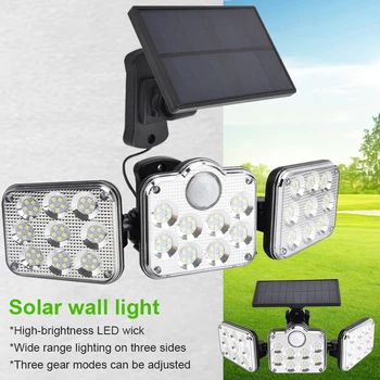LED Sieninis žibintas Solar-power-žibintų Sodas-šviesos Saulės-battary žibintai, Lauko Gatvės-šviesos Kūno Jutiklis-prožektorius Kontrolės-light