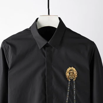 Prekės vyriški Marškiniai 2019 Aukščiausios kokybės Verslo vyras suknelė Marškiniai ilgomis rankovėmis vientisos spalvos Plonas Camisas Plius dydis 4XL Atsitiktinis Chemise