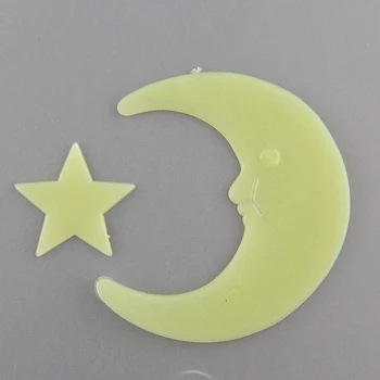 Animacinių Filmų Moon Star Noctilucent Švyti Tamsoje Plastikiniai Sienos Lipdukas Vaikas Decal