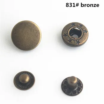 100 rinkinių 831 bronzos, vario snap mygtuką 1,5 cm sagties žemyn striukė paslėptas-blokavimo mygtukas keturi vyriški paltai