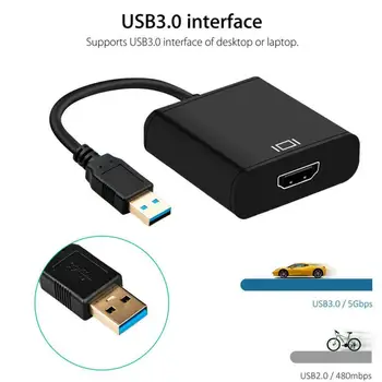 Plugable Suderinama Ekranas Vaizdo Grafikos Adapteris Keitiklis USB 3.0 Kabelis, Kompiuteriniai Kabeliai Jungtys