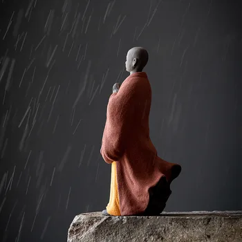 Budizmas Zen Budos Skulptūra, Vienuolis, Keramikos Statula Statulėlės Meditacija Whiteware Spalva Smėlio, Molio, Rankų Fengshui Budda