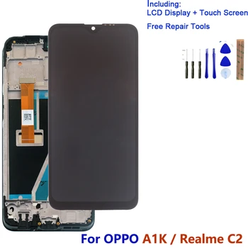 LCD Ekranas Su Rėmu KOLEGA Realme C2 Touch Screen Digiziter Asamblėjos KOLEGA RMX1941 A1K